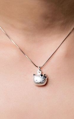 SS11042 Hello kitty S925 sterling silver necklace